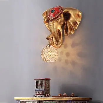 Современные настенные светильники TEMAR Elephant со светодиодной подсветкой, креативный европейский светильник-бра из смолы для домашнего декора гостиной и холла