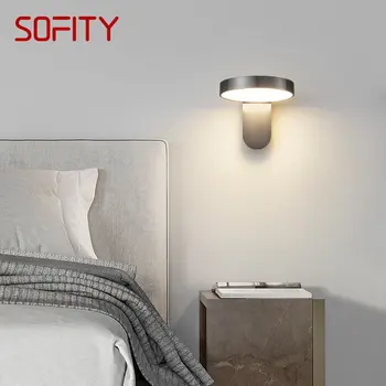 Современный медный настенный светильник SAMAN LED 3 цвета, простой креативный латунный светильник-бра для домашнего декора прикроватной тумбочки в спальне и кабинете