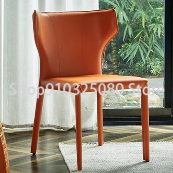 Современный скандинавский Роскошный обеденный стул Простое итальянское седло из кожи для отдыха Скандинавские обеденные стулья Кухонная мебель Кресло