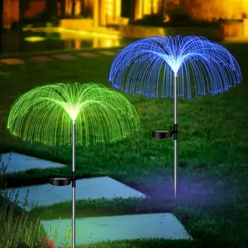 Солнечный садовый светильник Solar Jellyfish Light Outdoor, изменяющий 7 цветов, 2 упаковки солнечного цветочного светильника, водонепроницаемого для дорожки, двора, патио