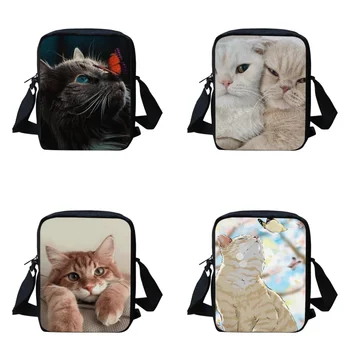 Сумка-мессенджер с рисунком кота, женская сумка, переносная сумка через плечо, Велосипедная сумка для девочек, Универсальная сумка, студенческая сумка Mochila