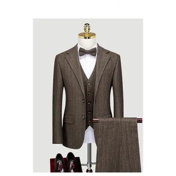Сшитое на заказ свадебное платье Жениха, Блейзер, костюмы, брюки, деловые классические брюки высокого класса SA06-11999