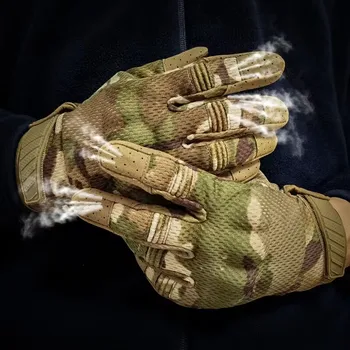 Тактические перчатки, военные перчатки для стрельбы из страйкбола, Армейские боевые охотничьи пейнтбольные противоскользящие перчатки с мультикамерой и сенсорным экраном на весь палец