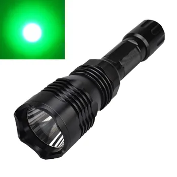 Тактический Зеленый Светодиодный Охотничий Фонарик HS-802 350lm Green Light Toch XR-E Q5 LED Лампа Torchlight 18650 Фонарик