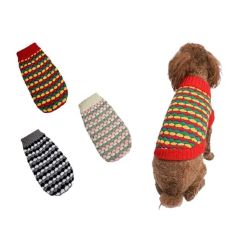 Теплая одежда для собак малого и среднего размера, вязаный свитер для кошек, одежда для домашних животных, зимний костюм для щенков бульдогов чихуахуа, пальто