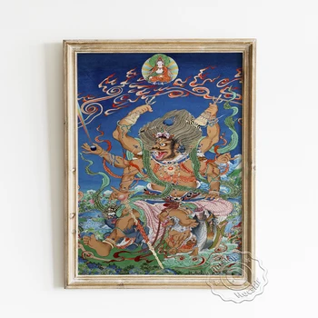 Тибетская Живопись Тханка Изысканный Плакат, Портрет Будды, Религиозные Художественные Гравюры, Украшение Тибетского Буддийского Храма Ваджрапани