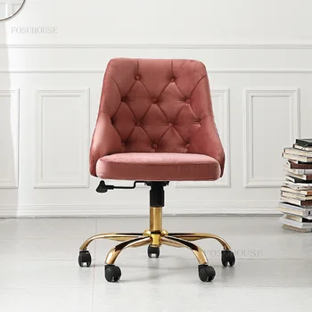 Тканевые Офисные стулья, Подъемный Поворотный Компьютерный стул, Современная мягкая подушка со спинкой, Игровое кресло, Кресло для макияжа в спальне, Офисная мебель