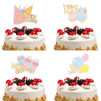 Топпер для торта в душе ребенка, топперы для кексов на день рождения, флаги для торта с воздушными шарами, принадлежности для выпечки торта, свадебные украшения для вечеринки