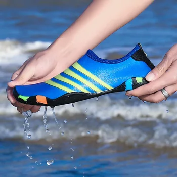 Уличная детская пляжная обувь для плавания и взрослых, бег трусцой Вверх по течению, Быстросохнущая спортивная полосатая водная обувь