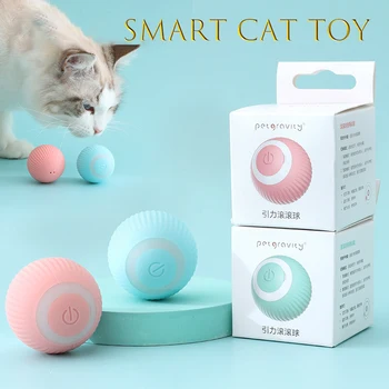 Умные игрушки для кошек Автоматический катящийся мяч, электрические игрушки для кошек, интерактивные для дрессировки кошек Самодвижущиеся игрушки для котенка, Аксессуары для домашних животных