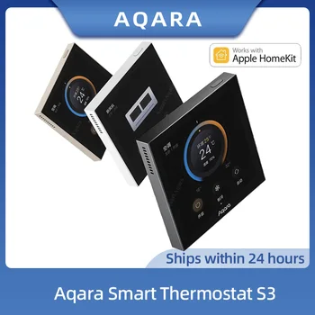 Умный термостат Aqara S3 Контроль температуры кондиционера ЖК-переключатель фанкойла Панель управления голосовым управлением для приложения Aqara