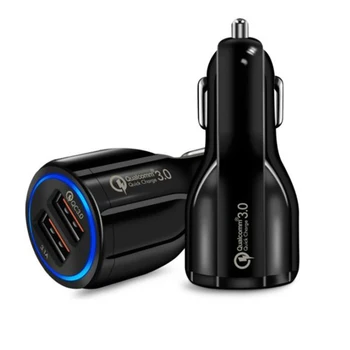 Универсальное автомобильное зарядное устройство Quick Charge 3.0 Зарядное устройство для мобильного телефона с двумя Usb-адаптерами для быстрой зарядки 3.1A Автомобильное зарядное устройство Mini Usb в автомобиле
