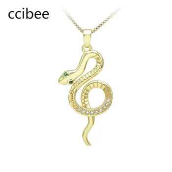 Универсальное модное новое ожерелье с подвеской в виде змеи из циркона, ожерелье с медным покрытием, подвеска в виде змеи из циркона, популярное ожерелье
