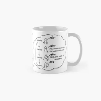 Уровни мышления Классическая Кружка с кофейной ручкой с принтом Круглая Простая Графическая Посуда для напитков Фото Чашка Подарки Дизайн Чай