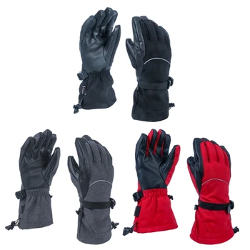 Утолщенные теплые перчатки для катания на лыжах для взрослых, для занятий спортом на открытом воздухе, для верховой езды, Ветрозащитные теплые зимние перчатки с сенсорным экраном