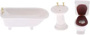 Фарфоровый набор для ванной комнаты Baoblade в современном стиле /12 Аксессуаров для миниатюрного кукольного домика