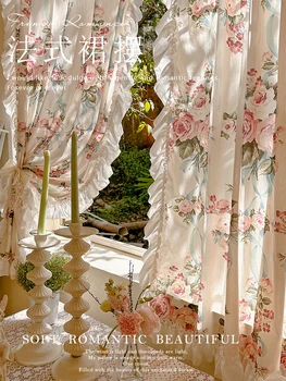 Французские романтические тканевые занавески для гостиной, Роскошные цветочные занавески для спальни, Шторы для милых девушек, Индивидуальный декор окон