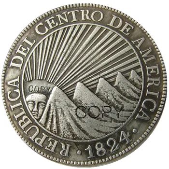 Центральноамериканская Республика (1824-1842) 7шт Дата на выбор 8 реалов Посеребренная копировальная монета