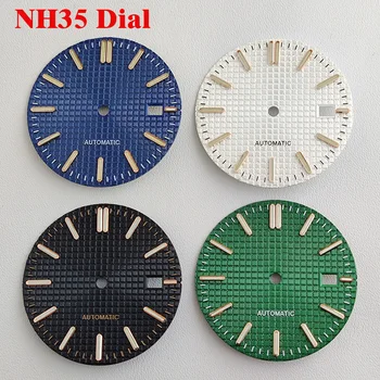 Циферблат NH35 31,8 мм Циферблат часов nh35 с зеленым светящимся модифицированным циферблатом для часов с автоматическим механизмом NH35 с циферблатом S