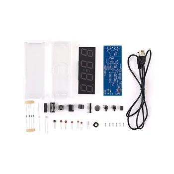 Цифровой Светодиодный Электронный будильник DIY Kit Пайка Четырех светодиодных цифровых часов Изготовление Незакрепленных Деталей