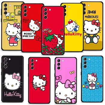 Чехол для телефона Samsung Galaxy S22 S21 S20 Plus S10 S8 S7 S9 S10e Ultra FE Edge силиконовый чехол Hello Kitty Kawaii Cat