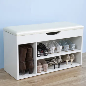 Шкаф для обуви в стиле табурета для переодевания с сидячим табуретом для обуви, мягкой подушкой для сумки, простой домашней обувью для дверного проема