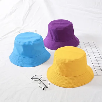 Шляпа унисекс, черная однотонная двусторонняя простая панама в стиле хип-хоп, Мужская Женская панама, Пляжная кепка для рыбалки, солнцезащитная кепка