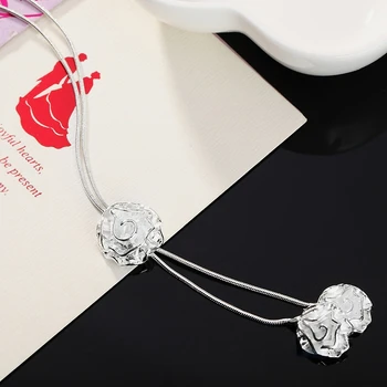 Элегантное ожерелье из трех роз из стерлингового серебра 925 пробы подходит для женского свадебного банкета, модной вечеринки, ювелирных подарков