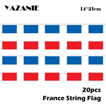 ЯЗАНИ 14*21 см 20ШТ Франция Струнный Флаг Французское Маленькое Украшение Баннеры Маленький Мир Страна Сшитый Пользовательский Флаг Бесплатная Доставка