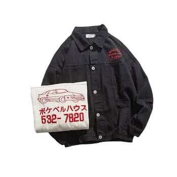 Японская повседневная куртка Мужская Уличная рабочая куртка с вышивкой и принтом Молодежные пальто Унисекс Весна Осень Новый стиль